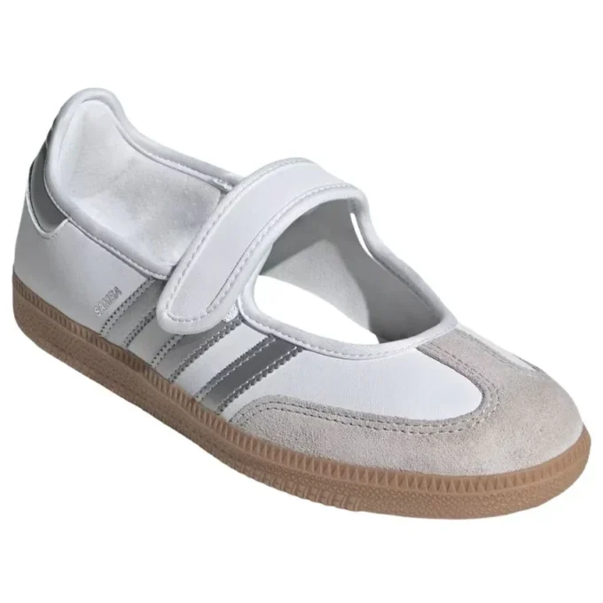 Adidas Samba Jane “Branco Prateado Metálico”