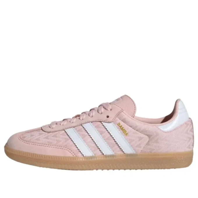 Adidas Samba “Rosa Areia Branco Nuvem Dourado Metálico”